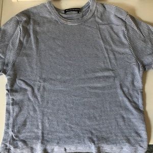 Brandy Melville blue and white stripe crop top